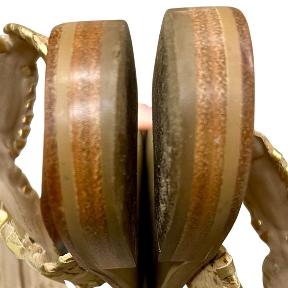 Jack Rogers Gold Cork Circle Slide Sandals | Size 6.5M - Picture 5 of 8